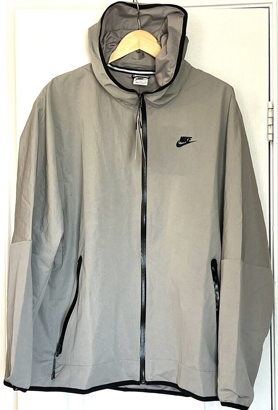 Nike Tech Full Zip Windbreaker Jacket Lined Mens 2XL Gray DQ4340-016 XXL